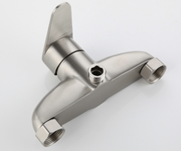 Robinet de douche encastré Jishiduo en acier inoxydable 304 brossé avec valve en céramique, mitigeur chaud/froid finition brossée