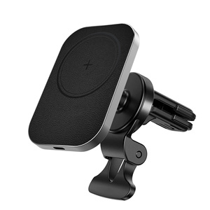 Chargeur de voiture sans fil magnétique en alliage d'aluminium 15W à <span class=keywords><strong>charge</strong></span> rapide, rotatif à 360° avec port Type-C pour <span class=keywords><strong>iPhone</strong></span> 12/13 - Product Image 1