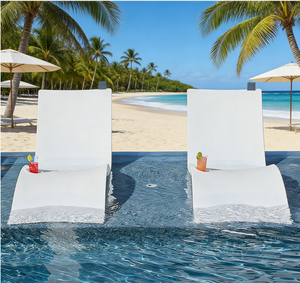 Sdraio da Piscina, Sedia da Spiaggia, Arredamento per Esterni con Portabicchieri e Portatelefono, Lettini Prendisole per <span class=keywords><strong>Hotel</strong></span> - Product Image 2