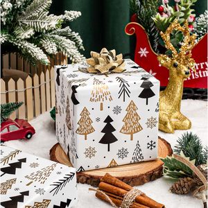MAYPLUSS Christmas Trees Wrapping <b>Paper</b> 17 Inch X 33 Feet Minimalistic Gold Design Eco-Friendly Gift <b>Wrap</b> - Product Image 3