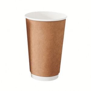 Gobelets à café et à thé jetables écologiques à double paroi avec couvercles, logo personnalisé, 8oz 10oz 12oz 16oz OEM ODM - Product Image 3