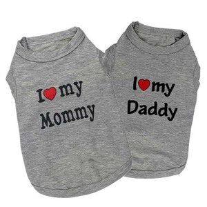 T-shirt <span class=keywords><strong>chiot</strong></span> en coton pour l'été, vente en gros, imprimé "I LOVE MY DADDY", 2020 - Product Image 1