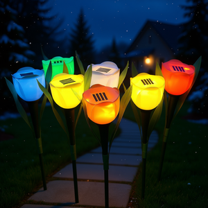 Luces Solares para Jardín, Lámpara LED Impermeable con Forma de Tulipán para Patio, Césped, Decoración Exterior, Garantía de 2 Años, IP65 - Product Image 2