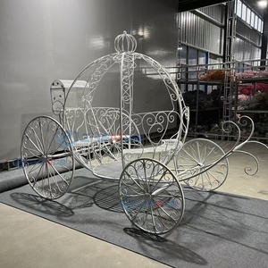Vente d'usine : Carrosse de mariage Cendrillon en métal blanc, design citrouille de Noël, par le fabricant, transport spécial - Product Image 5