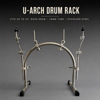 Support de batterie compact en U avec 2 supports pour toms et 2 bras pour cymbales, compatible avec un grosse caisse de 22 pouces pour petite scène live