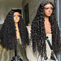 Peluca de Cabello Humano Indio Virgen con Frente de Encaje HD, Cabello Humano 100% sin Pegamento con Cutícula Alineada, Peluca con Frente de Encaje para Mujeres Negras