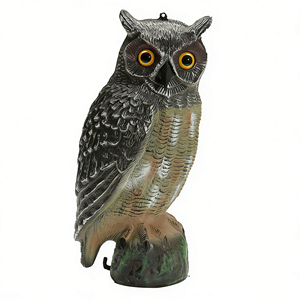 Souris d'attraction solaire pour chasse, modèle hibou, en plastique léger, yeux jaunes, plumes écaillées, durable, pour extérieur, accessoire de dissuasion - Product Image 4