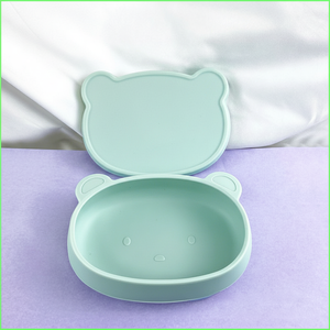 Juego de Tazones de Silicona para Bebé con Tapa, Diseño de Oso, Apto para Lavavajillas, Suave, Duradero, Libre de BPA y Tóxicos, con Patrón de Dibujos Animados - Product Image 2