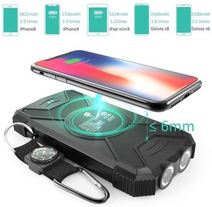 Batterie externe solaire 10000mAh Li-Polymère PD20W à charge rapide avec charge sans fil et lampe torche LED pour les voyages en extérieur – Meilleure vente aux États-Unis - Product Image 3