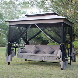 Modern Garden 3 Seats Outdoor Furniture <b>Patio</b> Gazebo <b>Swing</b> with Canopy - Product Image 2