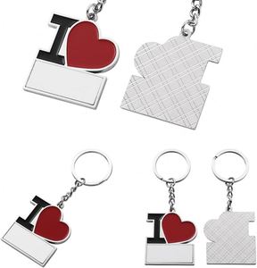Valentine's Day Gift <b>Couple</b> Zinc Alloy Heart Keychains Thermal Transfer Printing Lightweight Luxury High Quality Lovers Keychain - Product Image 4