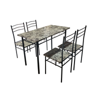 Meubles de maison pas cher prix table et chaises de salle à manger plateau en mdf en métal cadre table à manger ensembles DS-211