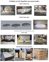 Décorations de fête personnalisées, scène ronde en acrylique blanc moderne, plateforme de scène de mariage en PVC