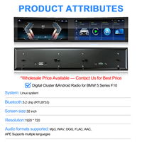 Navihua Nouveau Tableau de bord incurvé 32' Écran LCD Compteur de vitesse Radio de voiture Android Carplay Navigation pour BMW Série 5 F10/F11/F18