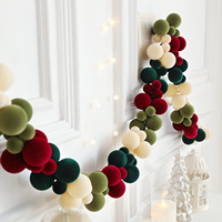 Corona Navideña, Ratán, Cadena de Bolas Navideñas, Adorno Colorido, Corona Circular, Decoración para Colgar en el Árbol de Navidad