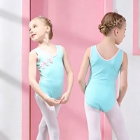 Justaucorps de ballet sans manches de style chinois, en coton, pour filles, pour la pratique de la danse.