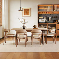 Table à manger rectangulaire multifonctionnelle en bois massif rustique, plateau en pierre, style français vintage, petite table minimaliste pour maisons de petite taille