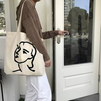 Sacs fourre-tout en toile faits à la main bricolage peinture shopping réutilisables en coton vierge Heavy Duty Beige imprimable