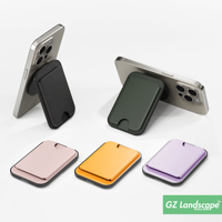 Dompet Kartu Kulit PU Kustom dengan Magnet Kuat, Tempat Kartu Ponsel yang Dapat Diputar dengan Lancar, Penyangga Dompet Ponsel Bisnis