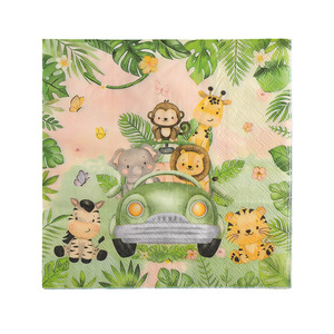 New cross-border <b>colored</b> printed napkins, party <b>tissues</b>, themed party animal park party disposable napkins - Product Image 4