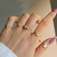Haute qualité argent S925 argent sterling chaîne réglable coeur zircone bague bijoux pour femmes