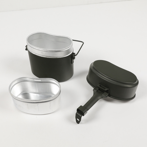 DFM1104 ชุดอุปกรณ์ทำอาหารสนามอลูมิเนียมสำหรับงานกลางแจ้ง พร้อมฝาปิด ชาม หม้อ 3 ชิ้นในชุดเดียว - Product Image 1