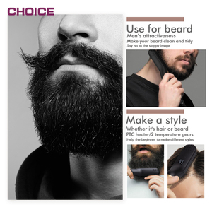 Spazzola per capelli personalizzata elettrica riscaldata da uomo spazzola per barba portatile Mini piastra per barba LED commercio Assurance ceramica 40W - Product Image 2