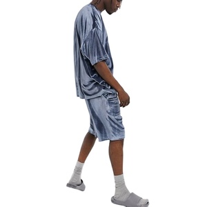 Chándal de manga corta para hombre, camiseta con pantalones cortos, conjuntos dobles, chándal corto de terciopelo - Product Image 3