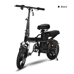 Vélo électrique pliant avec batterie au lithium de 14 pouces, freins à disque avant et arrière, véhicule de banlieue blanc - Product Image 2