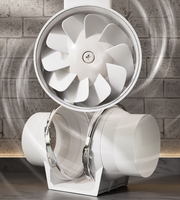 Ventilateur de gaine en ligne à flux mixte de 10 pouces, 1400 m³/h, à haut débit d'air, pour système de ventilation, 110 V/220 V, extracteur d'air, homologué CE, OEM usine