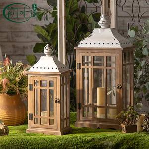 Farol de Madera Chuqi para Decoración del Hogar, Portavelas Cuadrado para Exteriores, Decoración para Bodas, Resistente al Viento y a la Lluvia, Farol de Vidrio - Product Image 2