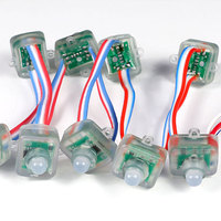 Luces LED RGB Inteligentes WS2811 de 12V CC al por Mayor, Cadena de Luces Direccionables con Píxeles Difusos Cuadrados de 12mm, IP65, Ra80, 50/Paquete
