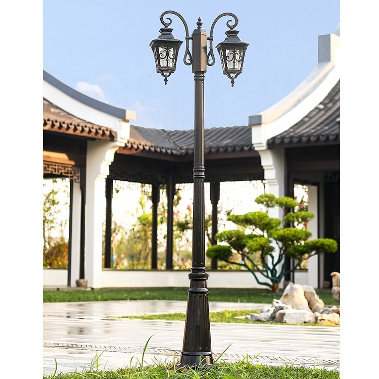 Aluminum Solar Garden Lamp Waterproof LED High Pole Street Lamp for Park Villa & Garden IP67 AC Power Supply
