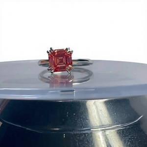 แหวนทองคำ 14K พรีเมียม 2.00 กะรัต เพชรชมพูสดใส VS1 ทรง Asscher เพชรเลี้ยงในห้องปฏิบัติการ น้ำหนัก 2.750 กรัม สำหรับเครื่องประดับสั่งทำ ของขวัญวันครบรอบ - Product Image 1