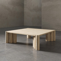 Table basse cylindrique en marbre Dream Home, style Wabi Sabi, en pierre naturelle, carrée, pour salon