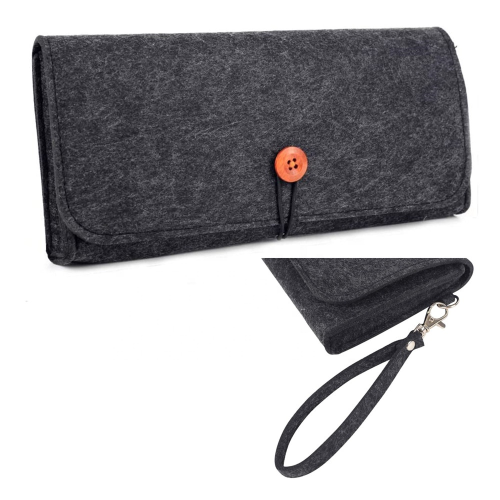 Портативный чехол для переноски, защитный фетровый чехол с ремешком на запястье для Nintendo Switch