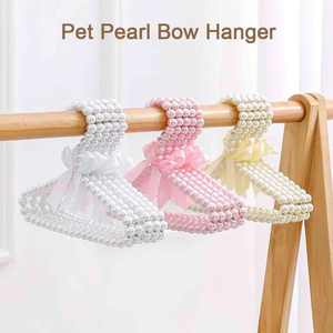 Cintres en plastique perlés Y261 avec ruban pour vêtements d'enfants, bébés, animaux domestiques (chiens, chats) et femmes – Petits cintres perlés - Product Image 5