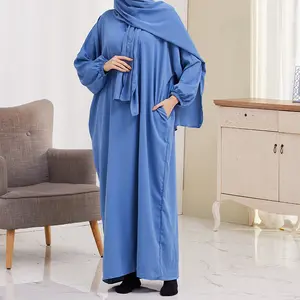 Middle East Turkey Fashion Muslim Dress For Women Pakistani Kaftan Abaya Hijab Arabic Islamic Prayer Clothes Dubai Outfit