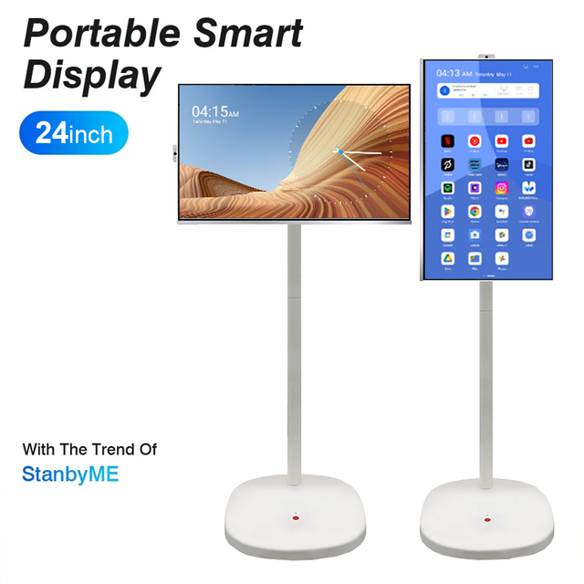 Cabinet HD Tiktok Kitchen 24 Inch Removable Rechargeable Rotatable Portable TV White Smart TV USB Technology Lcd HDTV CN;GUA