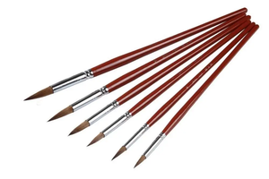 Kunstenaar Verf Borstels Top Kwaliteit Rode <span class=keywords><strong>Sable</strong></span> (Wezel Haar) Lange Handvat Ronde Kwast Set Voor Aquarel - Product Image 4