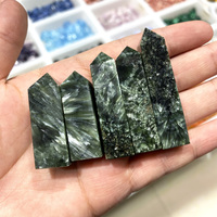 Mini tour de séraphinite naturelle Offres Spéciales pierre de guérison point de cristal tour de séraphinite pour cadeaux de bricolage