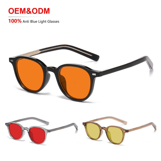 2025 Red Orange Lens Eyewear Bluelight Blocker Eyeglasses Anti Blue-light Filter OEM Blue Light Blocking Glasses