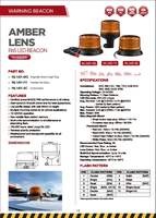 Faro di Segnalazione con Lente Ambra, LED R65 12V 24V, Certificato ECE SAE CA, LED Trasparente, Materiale Plastico Fumé, Prodotto in Cina