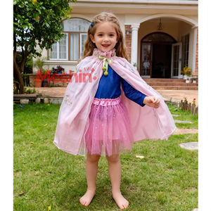 Conjunto de Disfraz de Princesa para Niñas MS, Capa Bordada Rosa y Falda de Tul, para Actuaciones y Disfraces - Product Image 1