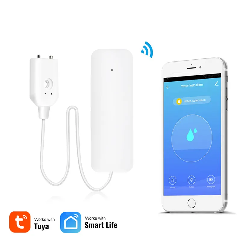 Wireless water sensor 2.4G WIFI Tuya water leak detector without alarm host and support Tuya APP