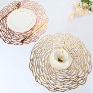 Oferta Especial: Juego de Manteles Individuales Redondos Metálicos Dorados para Mesa de Comedor, Centro de Mesa para Bodas - Product Image 3