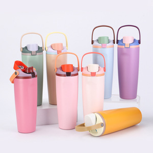 Nuovo arrivo grande capacità 30oz doppia parete in acciaio inox bicchieri Logo personalizzato isolato bottiglie d'acqua con coperchio di rimbalzo - Product Image 4