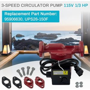 ปั๊มหมุนเวียน 3 สปีด 1/3 แรงม้า 115 โวลต์ ทำจากเหล็กหล่อ ใช้แทน Grundfos 95906630 UPS26-150F - Product Image 1