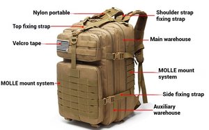 Vendita calda 800D impermeabile poliestere Multi funzionale zaino tattico sport campeggio zaino alla moda pesca per esterni - Product Image 5