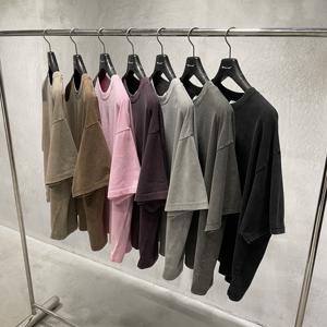 Camiseta Personalizada para Hombre, Estilo Cuadrado, Estampada, de Algodón Grueso, Estilo Urbano, Holgada, con Hombros Caídos, Impresión DTG - Product Image 1